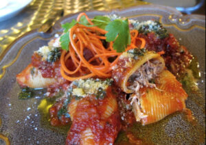 Jumbo Pasta Shells Stuffed with Chicken