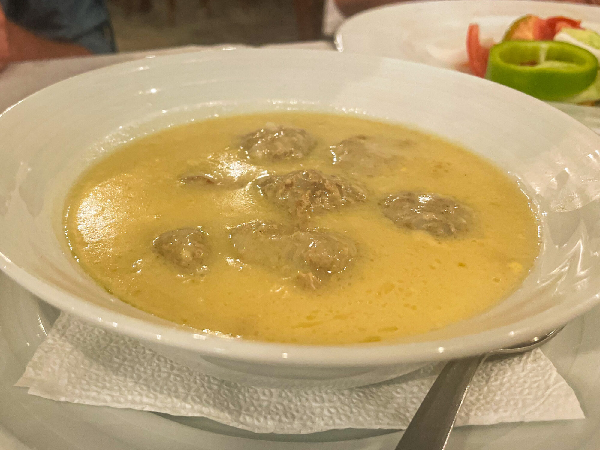 Pasha soup with meatballs