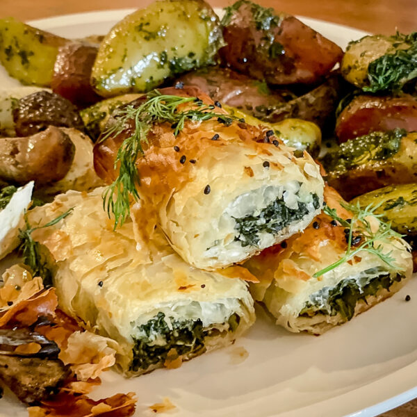 Burek Cheese and Spinach Pastry Drom Taberna. Balkan Cuisine Toronto. Balkan Cheese and Spinach Pastry