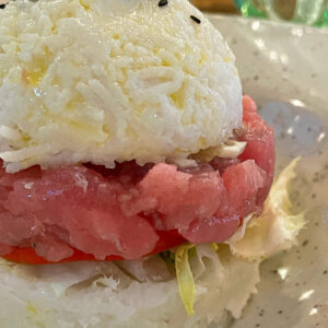 Tuna tartare rice burger
